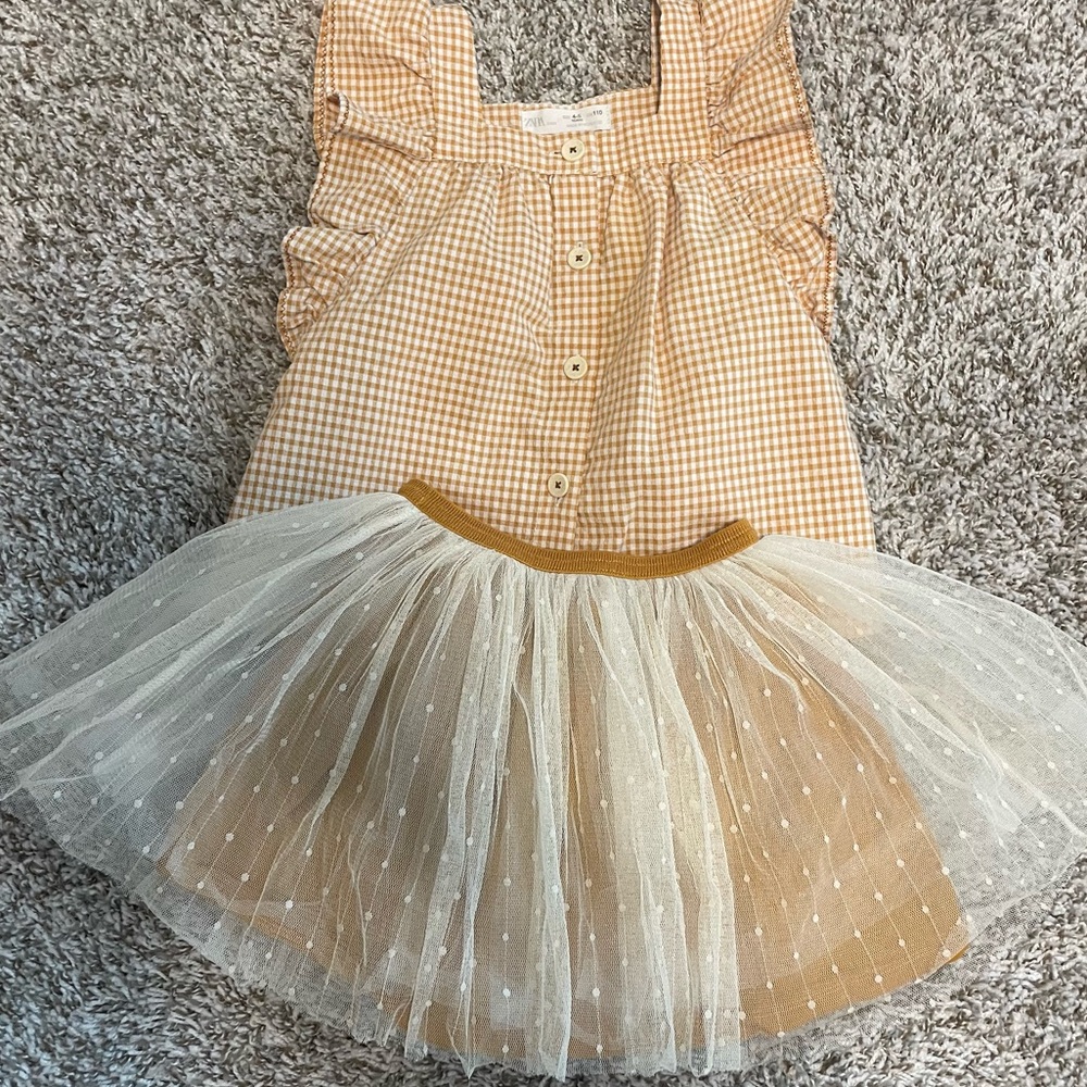 Zara girls skirt and shirt matching outfit